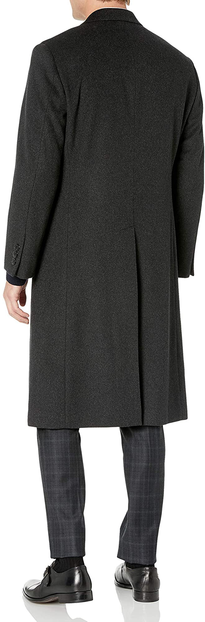 Available in Colors Adam Baker Mens Single Breasted Luxury Wool Full Length Topcoat 