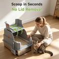 thumbnail image 6 of Enclosed Stainless Steel Litter Box, XL Covered MetalPan Includes Mat Scoop, 6 of 7