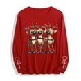 thumbnail image 2 of Qulqfy Womens Christmas Tops Xmas Red Crew Neck Reindeer Cozy Plus Size Cute Long Sleeve Tops Christmas Shirts for Women, 2 of 5