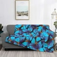 thumbnail image 2 of Rateoe Blue Butterflies Pattern Flannel Throw Blanket, Ultra-soft Blanket for Bed, Couch, Car, Hypoallergenic Anti-pilling blanket-80"x60"(Horizontal), 2 of 6