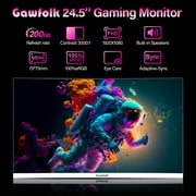 Gawfolk 24.5 200Hz Gaming Monitor FHD 1080P, IPS,Sleek White Design with Built-in Speakers