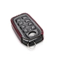 thumbnail image 3 of Vitodeco Genuine Leather Smart Key Fob Case Compatible with Land Cruiser, 4Runner, Highlander, RAV4, Camry, Grand Highlander, Sequoia 2019-2025 (4-Button, Black/Red), 3 of 6