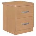 thumbnail image 1 of Pemberly Row Contemporary Faux Wood 2 Drawer Nightstand in Beech, 1 of 7