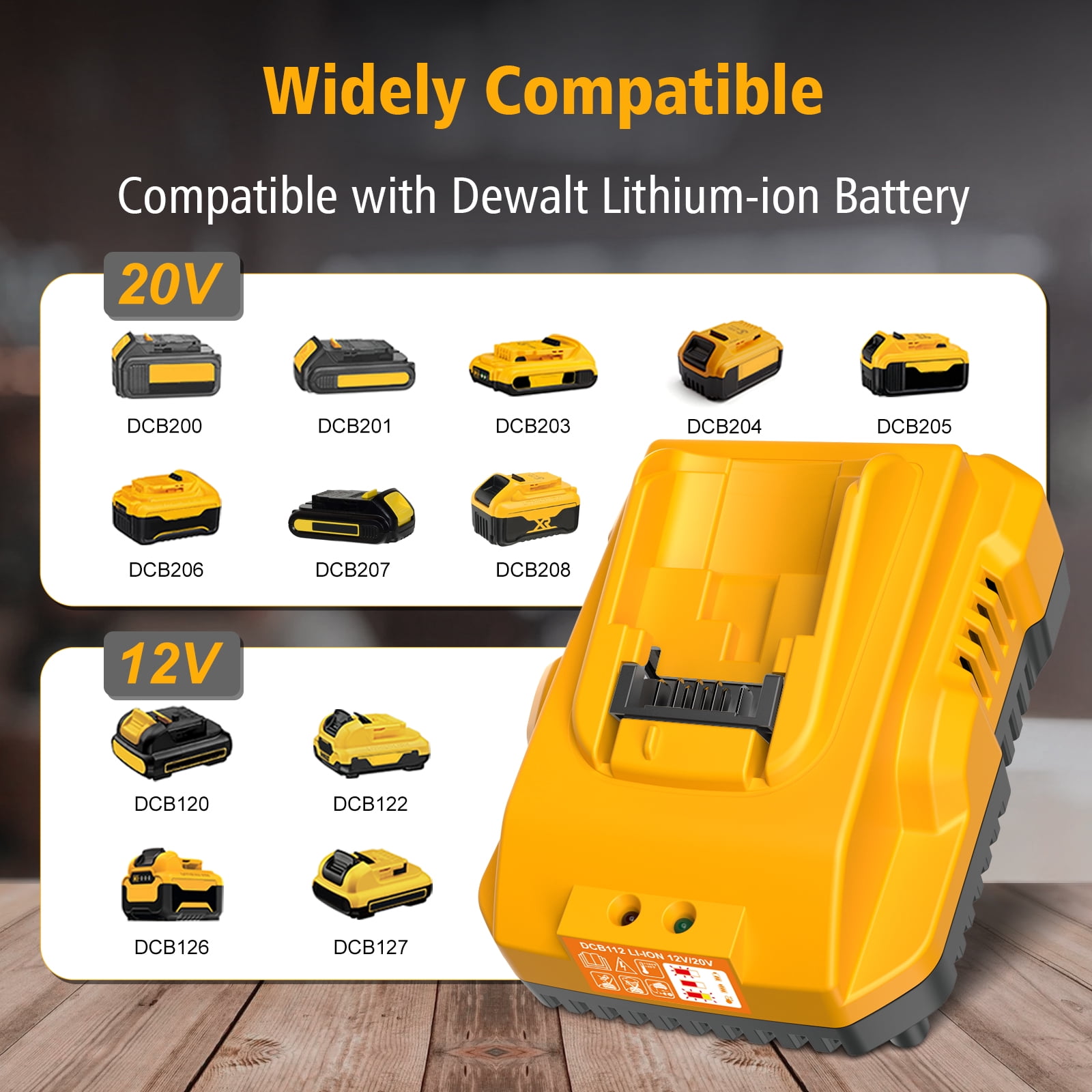Replacement for DeWalt Battery Charger DCB112 12V 20V Max Lithium-Ion Battery Charger