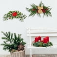 thumbnail image 3 of 2023 Swag for Front Door,Artificial Christmas Swag with Xmas Flower Winter Pine Needles,Decorative Hanging Garland with Ribbon Bow Red Berries for Home Indoor Outdoor Decoration, 3 of 6