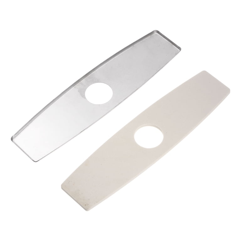 10 Inch Brushed Nickel Faucet Deck Plate – Stainless Steel Escutcheon Cover For 1 Or 3 Hole Sinks, Tool-Free Install, Fits 1.38” Faucet Hole
