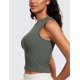 thumbnail image 4 of Remera CRZ YOGA sin mangas con cuello alto acanalado en gris salvia, talle S, 4 of 5