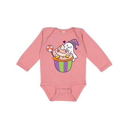 

Inktastic Ghost Cupcake Gift Baby Boy or Baby Girl Long Sleeve Bodysuit