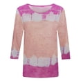 thumbnail image 3 of Birdeem T-Shirt Imprimé pour Femmes, Blouse Mi-Longue à Manches 3/4, Col Rond, Hauts Décontractés, 3 of 12