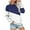 Dark Blue, variant on Long Sleeve Womens Tops Womens Casual Loose Patchwork Splicing Long Sleeved Round Neck Tops With Pocket Women's sweatshirts