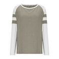thumbnail image 3 of zbxnLI Womens Long Sleeved T Shirts Crew Neck Casual Loose Color Block Crewneck Basic Tee Shirts Fall Tops, 3 of 6