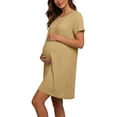 thumbnail image 6 of Edvintorg Maternity Nursing Dress Women Short Sleeve Crewneck Loose Comfy Breastfeeding Pregnant Dresses Pregnancy Clothes for Women Khaki XXL, 6 of 8