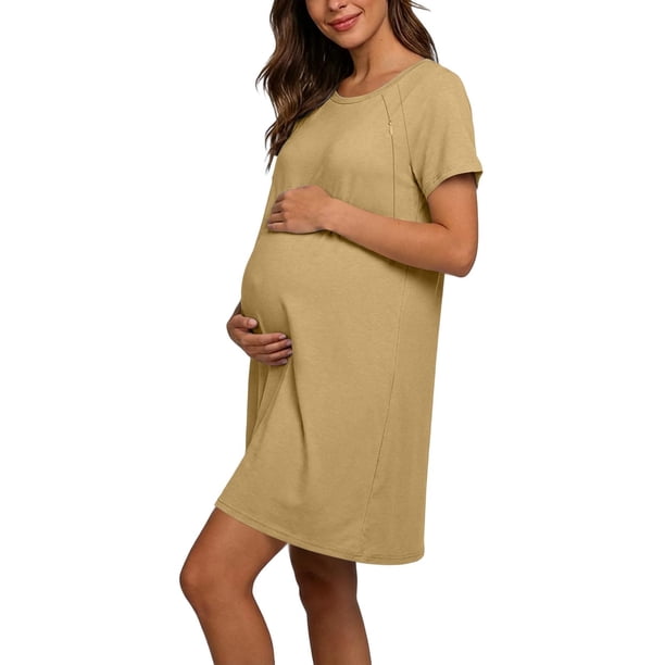 maternity dresses cotton Buy Mint Green Dress Maternity shirt dress in soft cotton with midi length Long Organic Cotton* Dress in