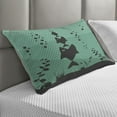 thumbnail image 2 of Fishing Quilted Pillowcover, Big Fish Eats Little Small in Bubbles Underwater Ocean Symbolic Food Theme, Standard King Size Accent Pillow Cover for Bedroom, 36" x 20", Teal Grey, by Ambesonne, 2 of 2