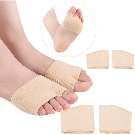 Metatarsal Sleeve Pads, Half Toe Bunion Sleeve with Sole Forefoot Gel Pads Cushion for Diabetic Feet Metatarsalgia Neuroma Prevent Calluses Blisters, 2 Pieces