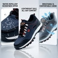 thumbnail image 2 of XQJ Men's Steel Toe Work Shoes Blue US6.5 Anti-Puncture Non-Slip Leather Safety Protective Shoes for Construction, 2 of 10
