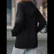 thumbnail image 4 of Sudadera con Capucha Extragrande para Mujer, Informal, de Larga, de Punto Gofre, con Cordón Ajustable, Abertura Lateral y Bolsillo. Negro M, 4 of 9