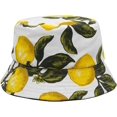 thumbnail image 3 of CoCopeaunts Summer Bucket Hat Two Side Reversible Fruit Lemon Bucket Cap for Women Summer Thin Soft Foldable Men Fisherman Hat, 3 of 8