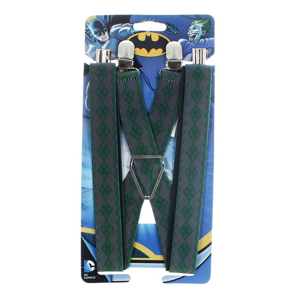 DC Comics The Joker Diamond Grey & Green Suspenders