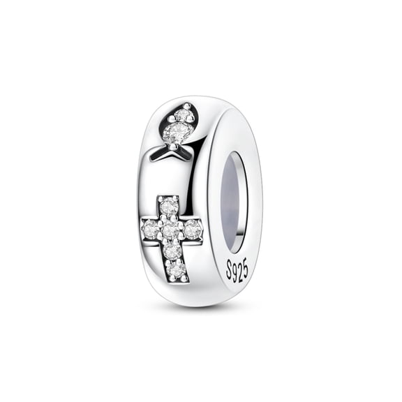 Ichthus Cross Bead Stopper Charm, Compatible with Most Bracelet, Charm for Bracelet