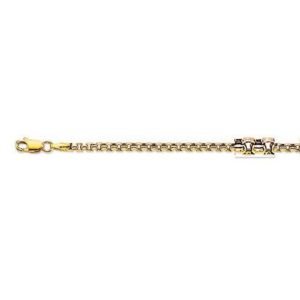14k REAL Yellow or White SOLID Gold 1.7mm Shiny Round-Box Chain Necklace for Pendants and Charms with Lobster Claw Clasp (for Men, Women or unisex Jewelry) (16" 18" 20" or 24 inch)