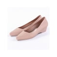 thumbnail image 1 of MAWCLOS Women Waterproof Loafers Pointed Toe Work Loafer Pure Color Non Slip Casual Shoes On Office Flats Apricot 8, 1 of 9