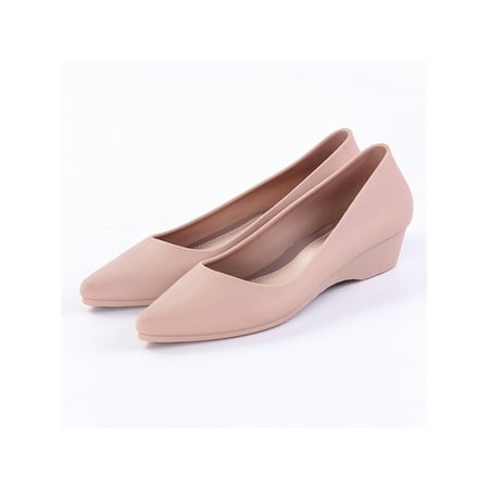 

Bellella Women Waterproof Loafers Slip On Work Loafer Pointed Toe Casual Shoes Non Walking Shoe Office Daily Flats Apricot 7