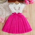 thumbnail image 2 of Girls Flower Girl Dress Party Dress for Kids Pink Tulle with Star Print & Embroidery Birthday Princess Dress for Girls 3-10 Years,Size 5 T, 2 of 5
