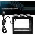 thumbnail image 4 of SHELLTON Small Betta Fish Tank Multifunctional USB Rechargeable Fish Tank with LED Light Lamp Reptile Feeding Box Tank Building Block Fish Bowl Home Decor LED Light Feeding Box(Black), 4 of 8