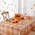 thumbnail image 5 of Fall Tablecloth 55x55 inch, Pumpkin Table Cloth Square Tables for Thanksgiving Decorations, Orange Waterproof Checkered Tablecloth Fall Table Decor for Thanksgiving Gift, 5 of 6