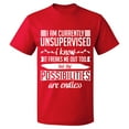thumbnail image 2 of OXI T-Shirt - I am Currently Unsupervised, Basic Casual T-Shirt for Men's and Women Fleece T-Shirt Short Sleeve - Red Medium, 2 of 3