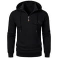thumbnail image 4 of CQONEPT Men's Pullover Hooded 1/4 Zip Hoodies Fleece Sweatshirts Dressy Casual Going Out Clothes Black 2XL, 4 of 6