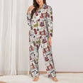 thumbnail image 2 of Balery London Landmark1 Conjunto de Pijama con Estampado para Mujer, Conjunto de Dos Piezas con Manga Larga, Ropa de Dormir Suave con Bolsillos, Pijamas Cómodos-Large, 2 of 7