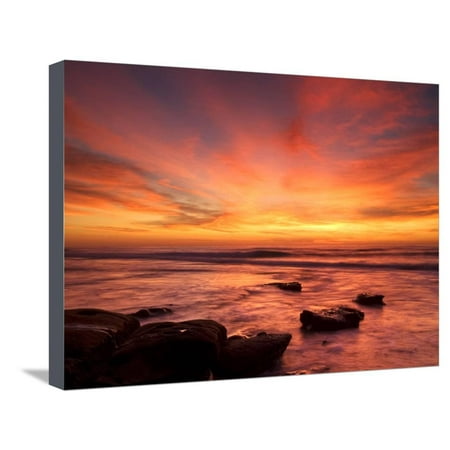 USA, California, La Jolla. Sunset over Tide Pools at Coast Blvd. Park Stretched Canvas Print Wall Art By Ann (Best Tide Pools Southern California)