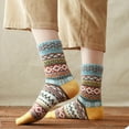 thumbnail image 2 of 5Pack Winter Womens Socks, Soft Warm Thick Knit Wool Crew Socks, Casual Vintage  Socks for Women, 2 of 8