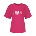 thumbnail image 5 of Neewe Women Cute Heart Graphic Crewneck Short Sleeve Regular Fit Casual Tee T-Shirts Tshirt Tops, 5 of 7
