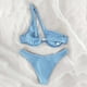 thumbnail image 5 of Traje de baño para mujer, bikini de dos piezas con hombros descubiertos y soporte de acero, color liso, trajes de baño para mujer, conjuntos de bikini para mujer, trajes de baño de bikini para mujer, 5 of 5