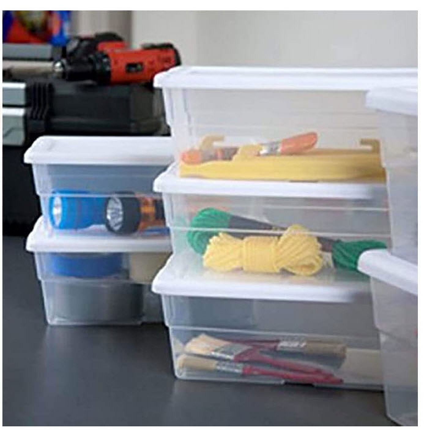 STERILITE 6-Quart Storage Bin Shoe Box - Clear (6)