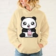 thumbnail image 5 of Nueva moda unisex kawaii lindo panda boba tea impreso sudaderas con capucha hombres mujeres casual manga larga sudaderas con capucha adolescentes tops al aire libre, 5 of 5