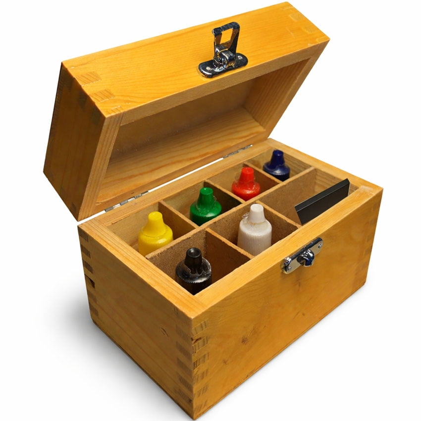 Jewelry Testing Kit Gold 10K–22K Silver Platinum Scratch Stone Wooden Box