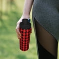 thumbnail image 6 of Lsque Retro red and Black Houndstooth Pattern Water Bottle,18oz Sports Insulated Kettle for Cycling Gym Basketball Outdoor, Suitable as a Present, 6 of 7