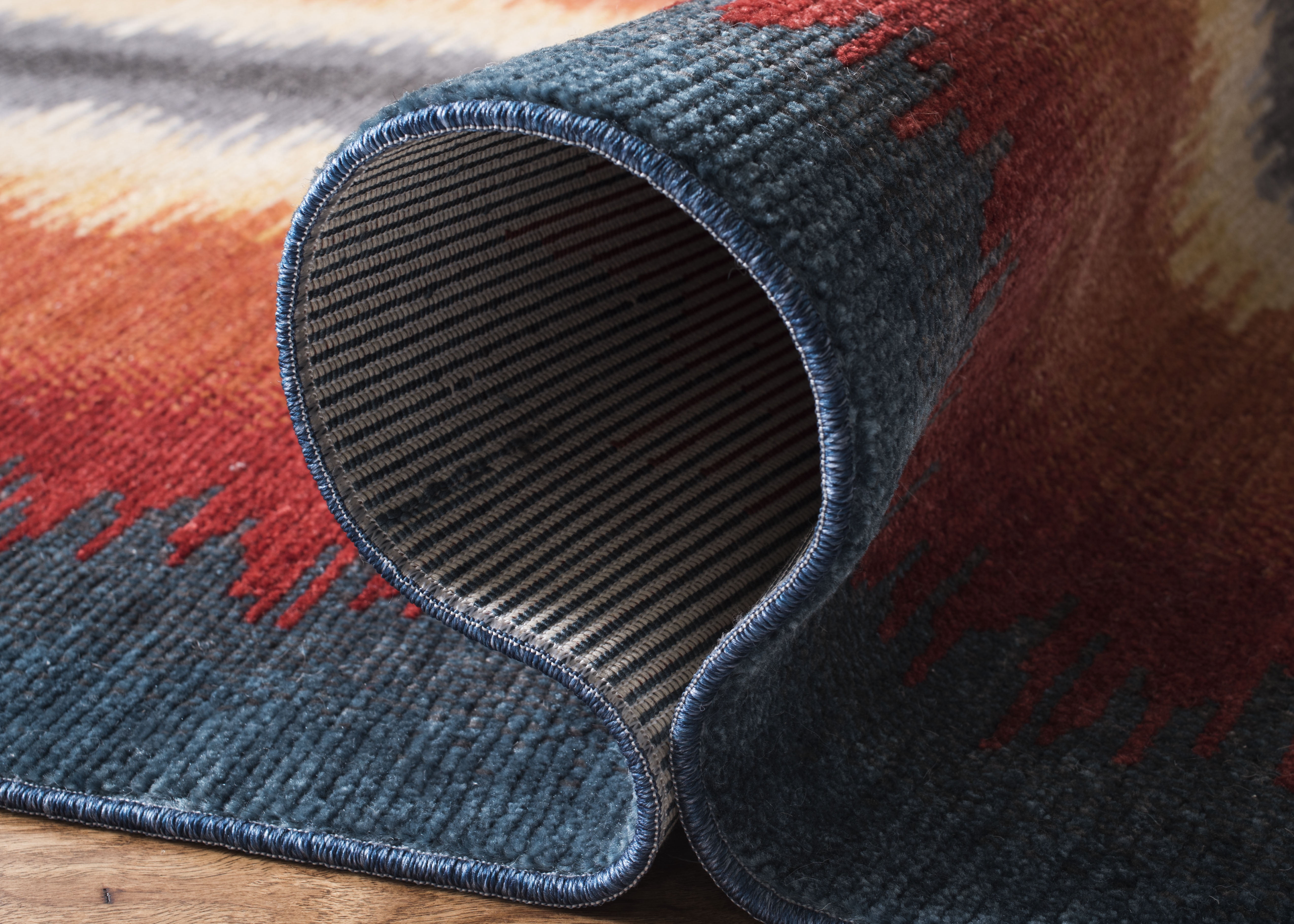 Safavieh Farmhouse Bridger Striped Area Rug, Navy/Orange, 3' x 5'