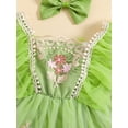 thumbnail image 6 of CIYCuIT Baby Girl Sweet Romper Dress Ruffles Long Sleeve Floral Embroidery Tulle Patchwork Jumpsuit with Headband Newborn Infant Princess Clothes 6M 12M 18M 24M, 6 of 9