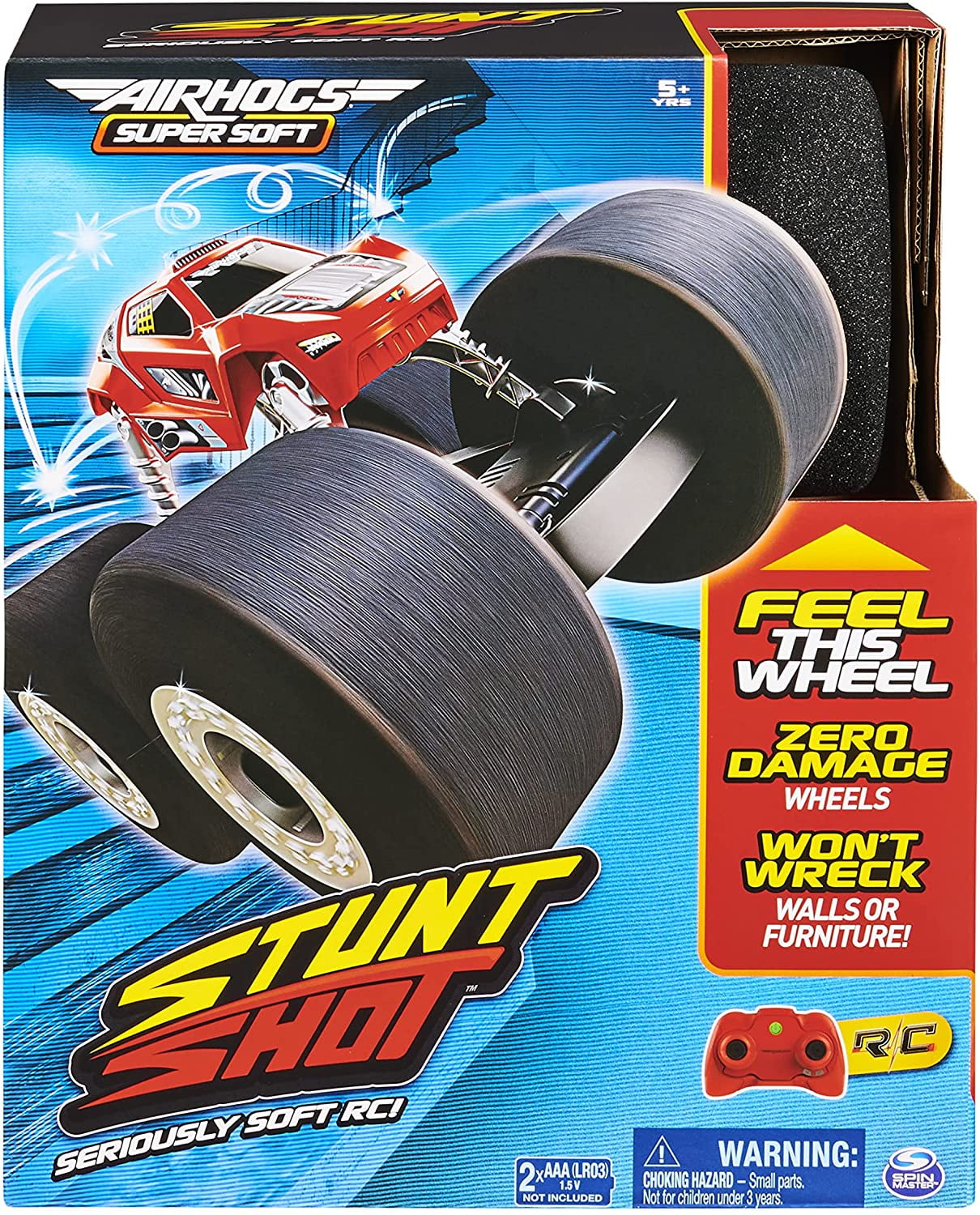 Air Hogs Super Soft Toys Stunt Shot Indoor Remote Control Car with Soft Wheels 