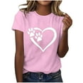 thumbnail image 2 of Lilgiuy National Pet Day Dog Paw Heart Graphic Tees for Women Summer Cute Dog Mom Graphic T-Shirts Casual Short Sleeve Soft Comfortable Tshirt Blouse Tops for Hanging Out(Pink,XL), 2 of 4