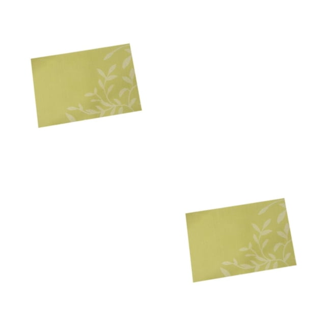 Bearachild Manteles individuales de hoja de PVC, alfombrillas para platos, posavasos para bebidas, resistentes a las manchas, antideslizantes, Verde hoja 2Conjunto