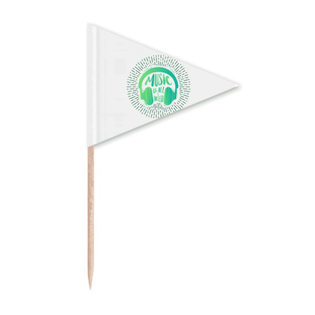 music headphs demand people Toothpick Triangle Cupcake Toppers Flag