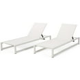 thumbnail image 1 of Noble House Modestea Chaise Longue Extérieure en Aluminium avec Siège en Maille (Ensemble de 2) Blanc, 1 of 12