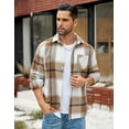 thumbnail image 3 of COOFANDY Mens Long Sleeve Flannel Shirt Cotton Collared Button Up Shirts Casual Plaid Shirt, 3 of 5