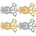 thumbnail image 1 of Cierre deslizante con cierre para collares, cierres para collares de 3 capas, conectores para pulseras, cierres espaciadores para pulseras, collares, joyas, manualidades, oro y plata, 1 of 7